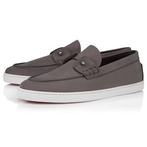 Christian Louboutin Mens Chambeliboat Flat Smoky Grey Loafer Sneaker Boat 45 12